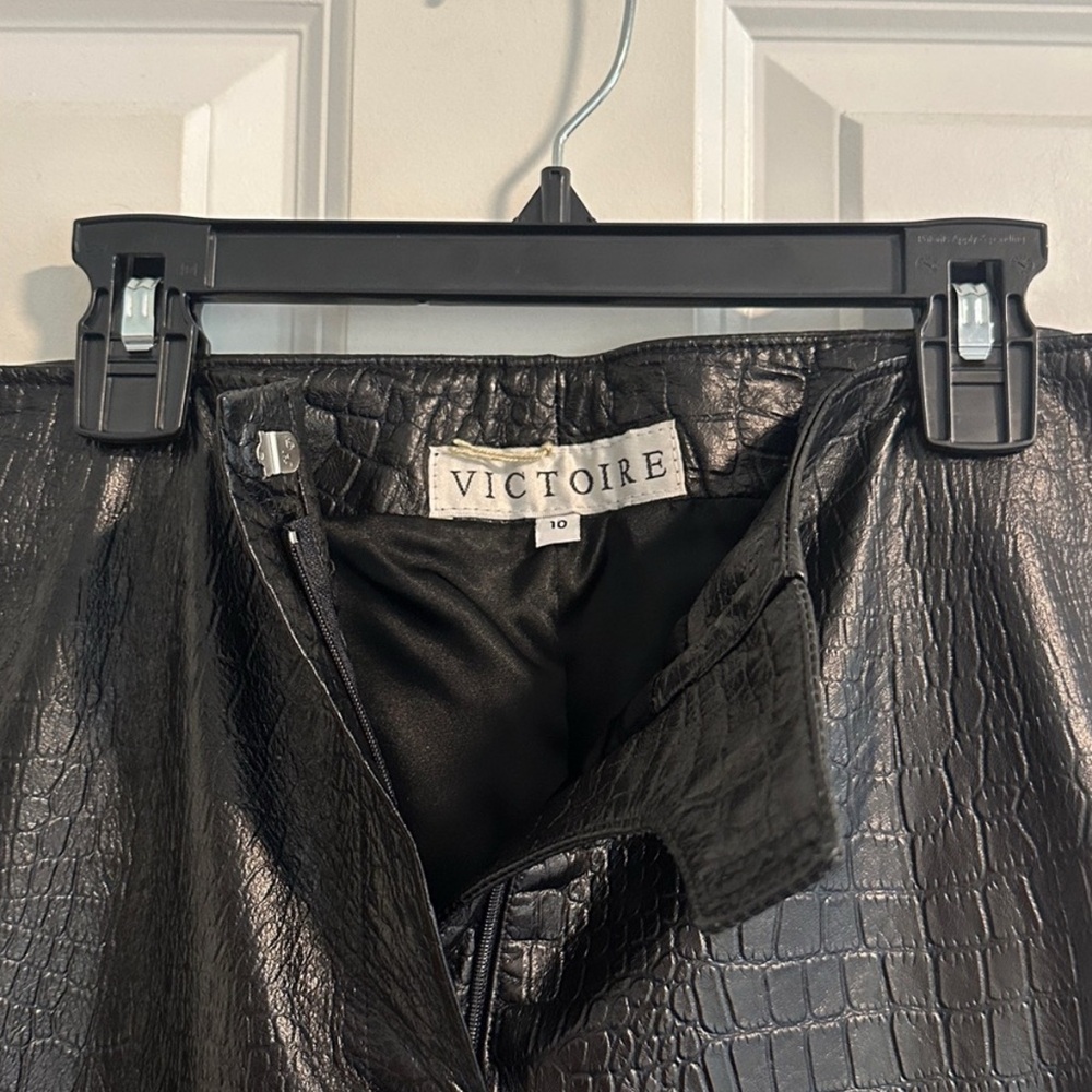 NWOT Victoire Paris Leather Snakeskin Pants size 10 - Picture 7 of 12